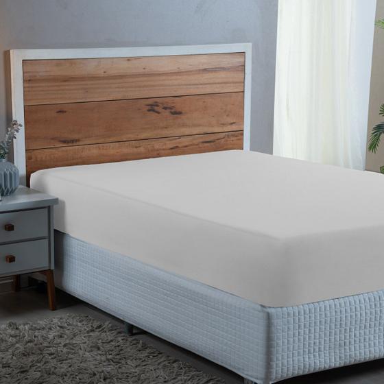 Imagem de Lençol Casal 100% Algodão com Elástico Prime Percal 300 Fios Cama Box 01 Peça