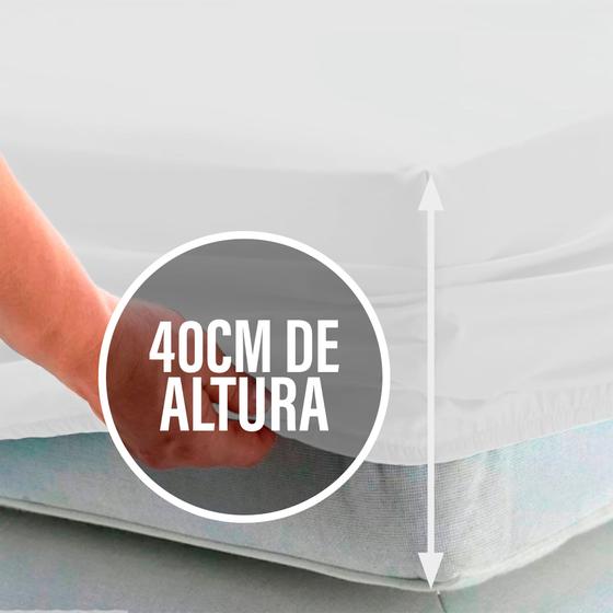 Imagem de Lençol Casal 40cm de altura Avulso c/ Elástico na Volta Toda Percal Flex 400 Fios Macio