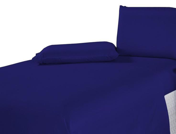 Imagem de Lençol casal avulso com elástico inteiro em volta capricho luxo -Azul Royal