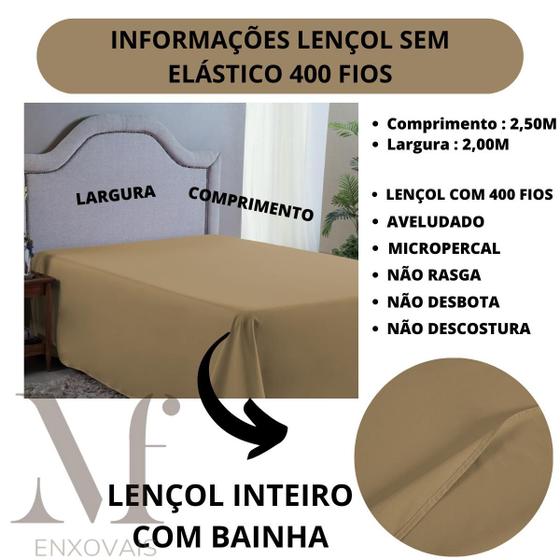 Imagem de Lençol Casal Box 400 Fios Sem Elástico e Fronha Hotel Pousada Barato
