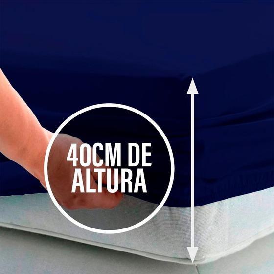 Imagem de Lençol Casal c/ Elástico 40cm Avulso Percal 180 fios 80% Algodão