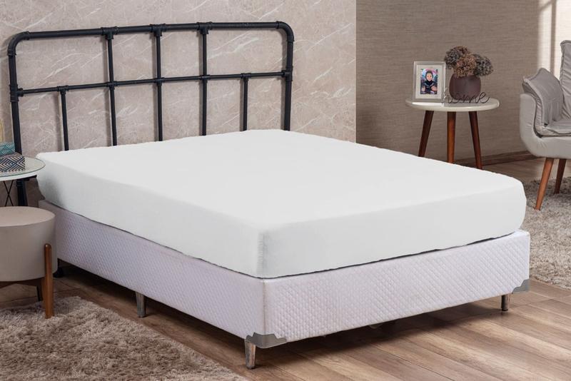 Imagem de Lençol Casal com Elástico Avulso Liso Percal 200 Fios 100% Algodão 01 Peça Lindo e Macio Cama Box