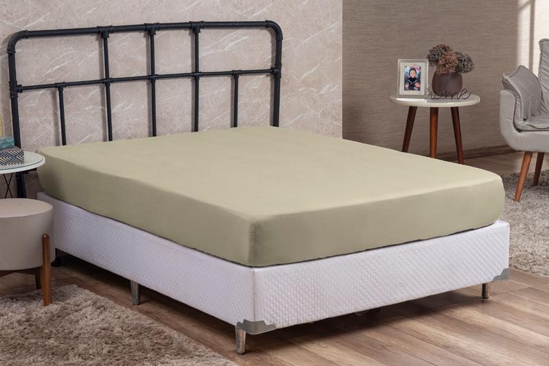 Imagem de Lençol Casal Liso com Elástico Avulso Cama Box 30CM Altura