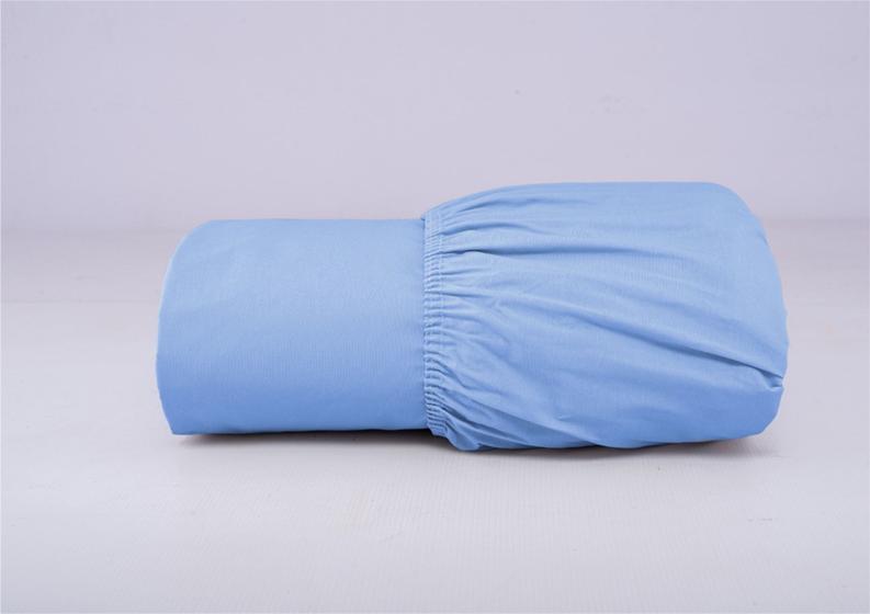 Imagem de Lençol casal padrão 1 peça algodão percal 180 fios com elástico na volta toda - azul