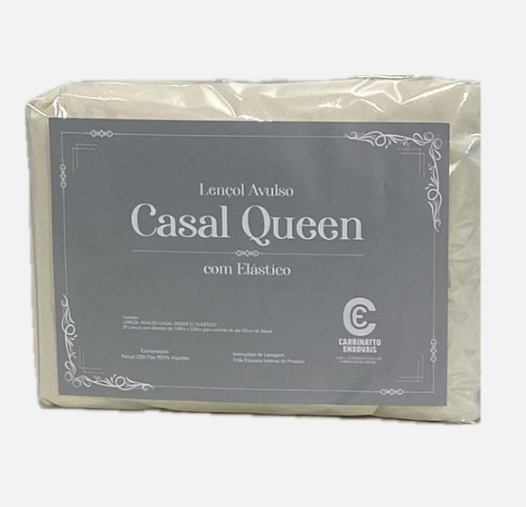 Imagem de Lençol Casal Queen Avulso 100% algodão percal 200 fios com elastico