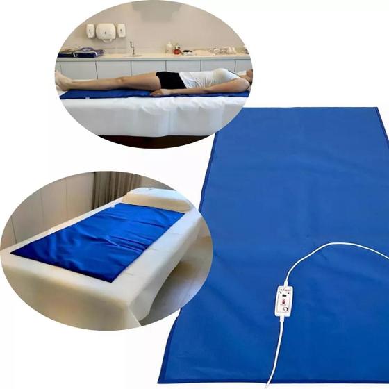 Lençol colchonete térmico maca mesa de massagem tradicional 220V Sulterm azul 02 temperaturas Imagem de Lençol colchonete térmico maca mesa de massagem tradicional 220V Sulterm azul 02 temperaturas