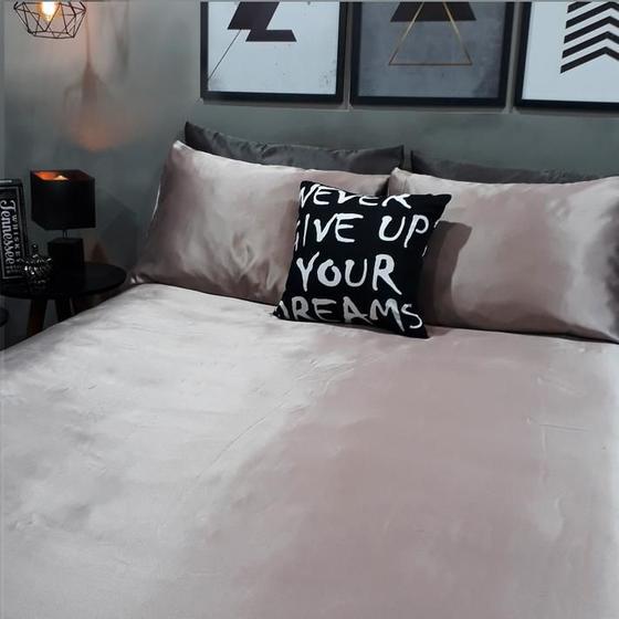 Imagem de Lençol Com Elástico Casal Comum 4 Un Cetim Cobre Light Decor