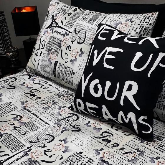 Imagem de Lençol Com Elástico Casal Comum 4 Un Paris Decor Almofada