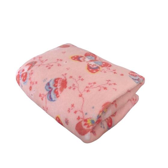 Imagem de Lençol com Elástico Casal Plush Microfibra Fleece Infantil Borboletas Arrumadinho Enxovais