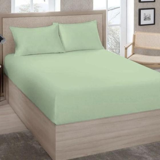 Imagem de Lençol com Elástico Premium Linea 180 Fios - Casal - Verde - Estamparia