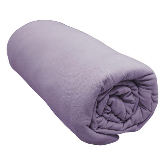 Imagem de Lençol Com Elástico Solteiro Portallar Malha 100% Algodão Liso Linha Casa Violeta