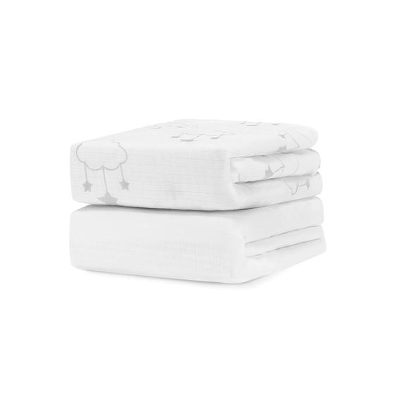 Imagem de Lençol de Berço com Elástico Newton Baby - Organic Musselin Algodão (Pacote com 2 Unidades)