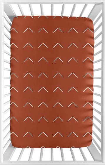 Imagem de Lençol de Berço Mini Sweet Jojo Designs - Coleção Boho Arrow Ivory Rust