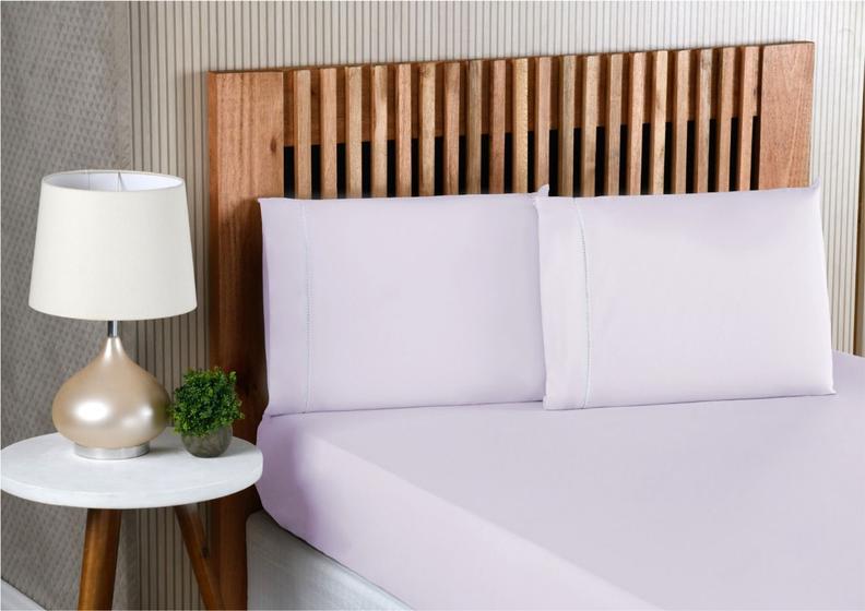 Imagem de Lençol de Cama Casal 400 Fios 3 Peças 40cm Altura 100% algodao com elastico