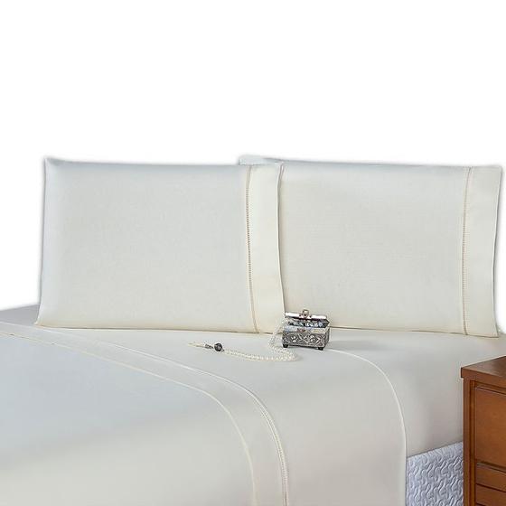 Imagem de Lençol de cama Casal 400 Fios 4 Peças 100% algodao com elastico