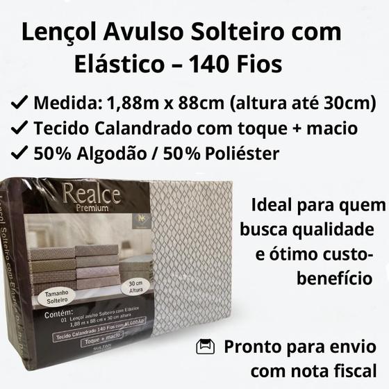 Imagem de Lençol de Cama de Solteiro avulso com 1 peças Realce Sultan