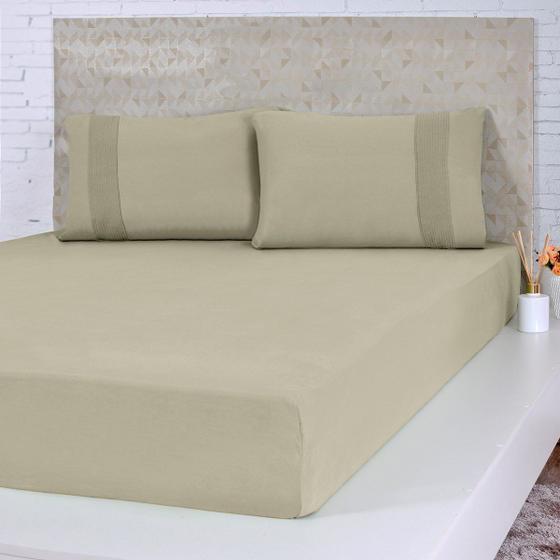 Imagem de Lençol de Malha Solteiro Avulso Fio Penteado Com Elástico Bela Cama AVELÃ - Bene Casa