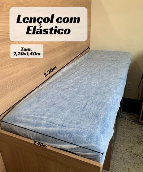 Imagem de Lençol Descartável 2,20 x 1,40 m Aradesc Com Elástico TNT 20 g com 10 Un. Branco