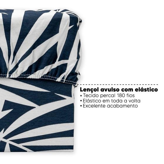 Imagem de Lençol King Avulso Elástico Estampado Percal 180 Fios