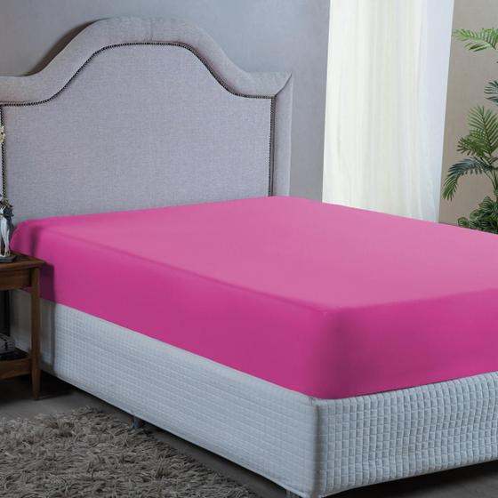 Imagem de Lençol King Elástico Premium 400 Fios Pink 193x203x40cm