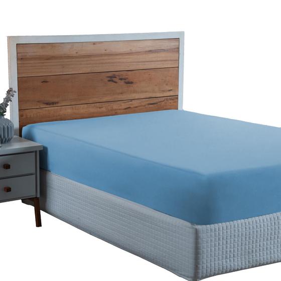 Imagem de Lençol King Size 100% Algodão Percal 300 Fios com Elástico Forro de Cama