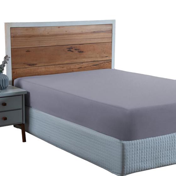 Imagem de Lençol King Size 100% Algodão Percal 300 Fios com Elástico Forro de Cama