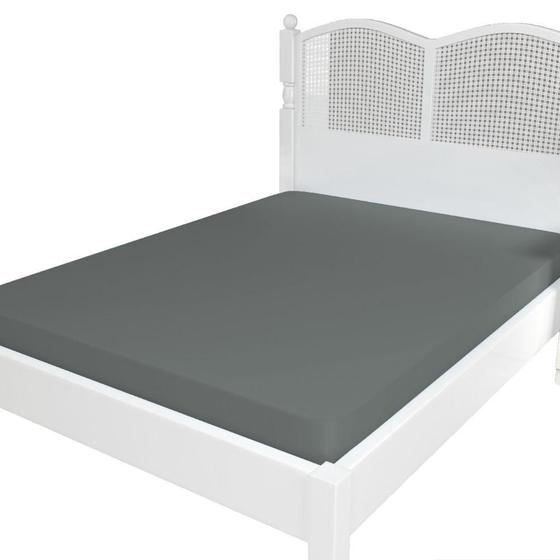 Imagem de Lencol Micropercal 300 Fios Avulso Com Elastico King Cinza
