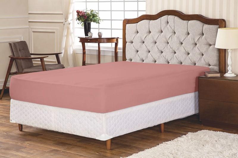 Imagem de Lençol para Cama Queen com Elástico Altura 30cm Rosa Envelhecido