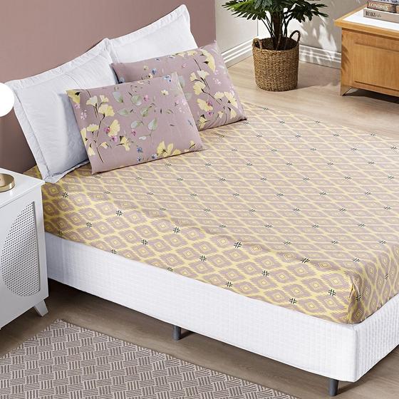 Imagem de Lençol Queen 3pç estampado micropercal 200 fios
