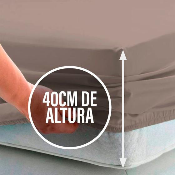 Imagem de Lençol Queen 40cm avulso c/ Elástico na Volta Toda Percal Flex 400 Fios Macio