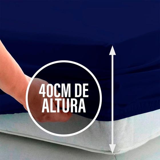 Imagem de Lençol Queen 40cm c/ Elástico Avulso Percal 180 fios 80% Algodão