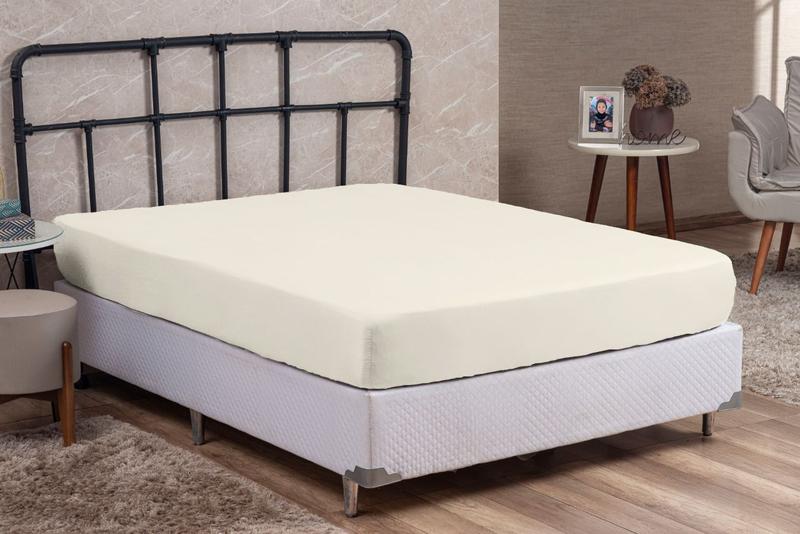 Imagem de Lençol Queen Size Algodão 200 Fios com Elástico Forro de Cama Box