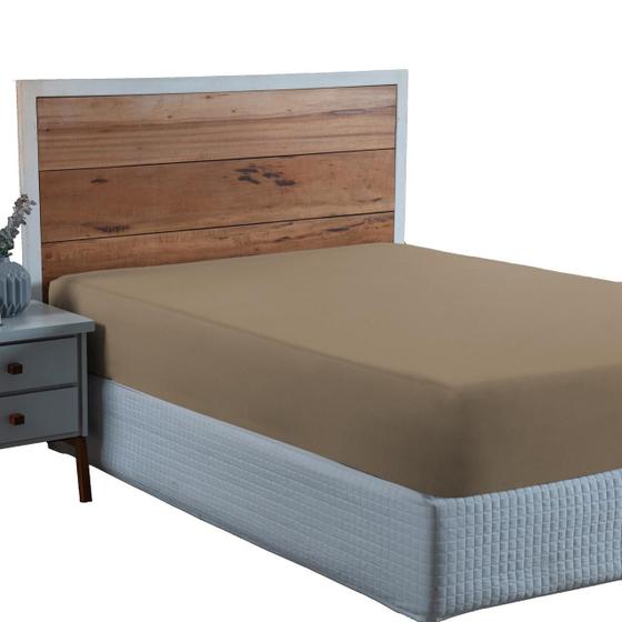 Imagem de Lençol Queen Size Algodão 300 Fios com Elástico Forro de Cama Box