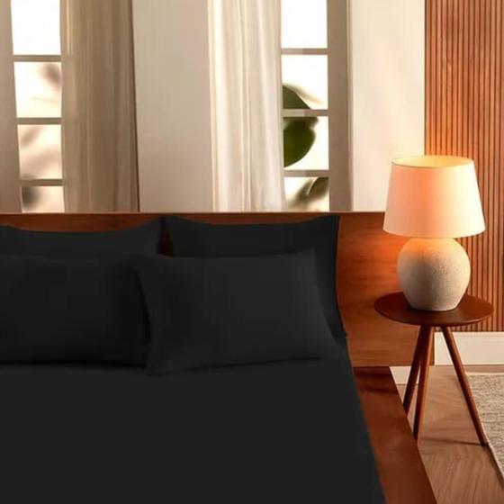 Imagem de Lençol Queen Size c/ Elástico 100% Algodão 1,58mx1,98mx30cm