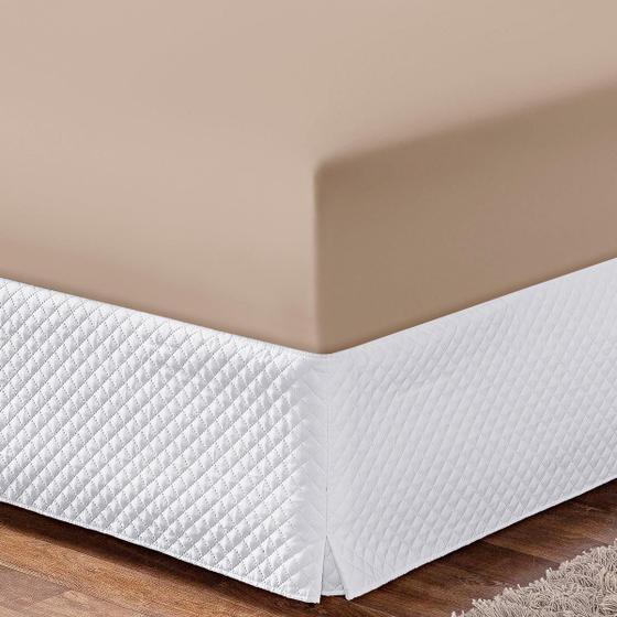 Imagem de Lençol Soft Avulso Casal 200 Fios Com Elástico Cáqui