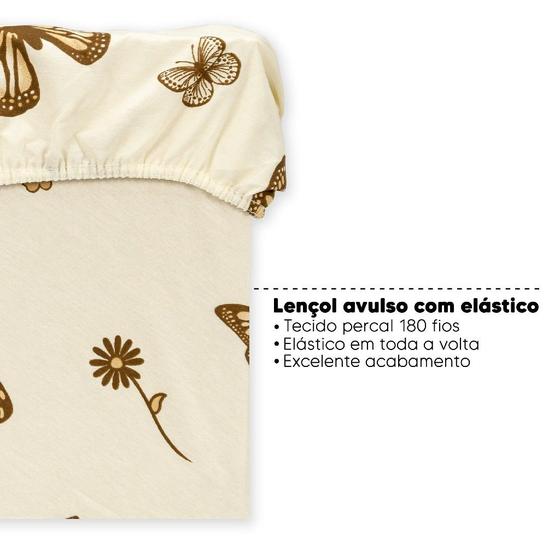 Imagem de Lençol Solteirão Avulso Elástico Estampado Percal 180 Fios