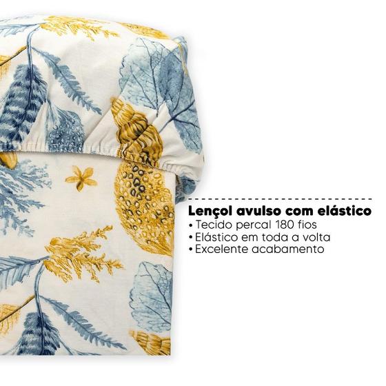 Imagem de Lençol Solteirão Avulso Elástico Estampado Percal 180 Fios