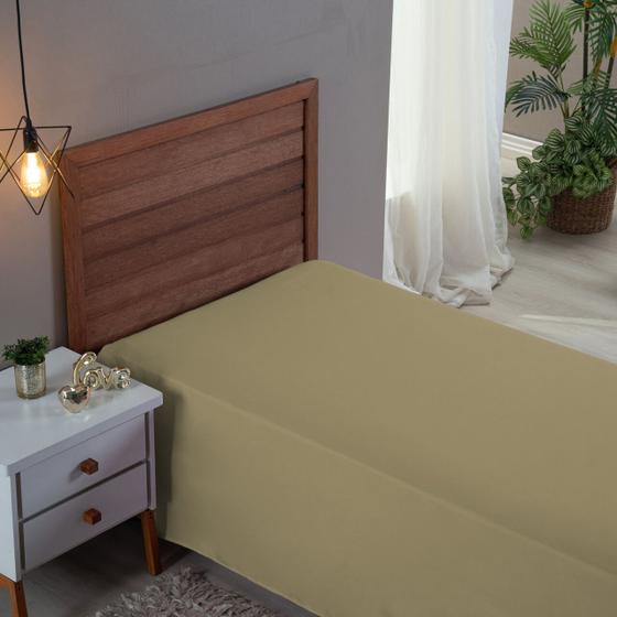 Imagem de Lençol Solteiro Algodão 300 Fios Forro de Cama Box Sem Elástico Virol