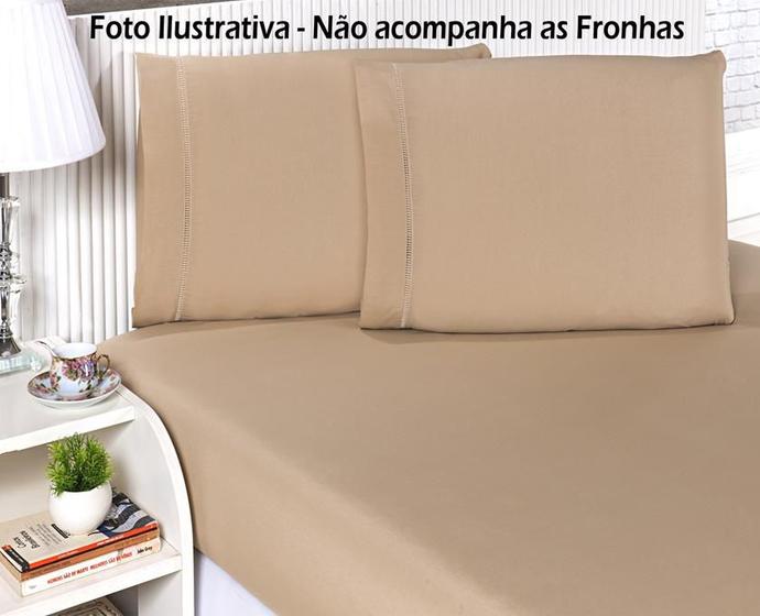 Imagem de Lençol Solteiro Avulso - Colchão box Altura 30 cm - tecido percal misto de 180 fios -Cáqui