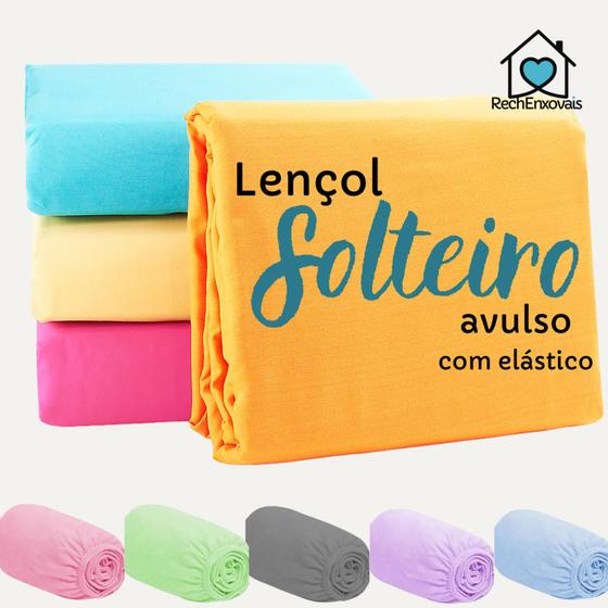 Imagem de Lençol Solteiro Avulso com Elástico 0,88m x 1,88m x 0,20m de Altura