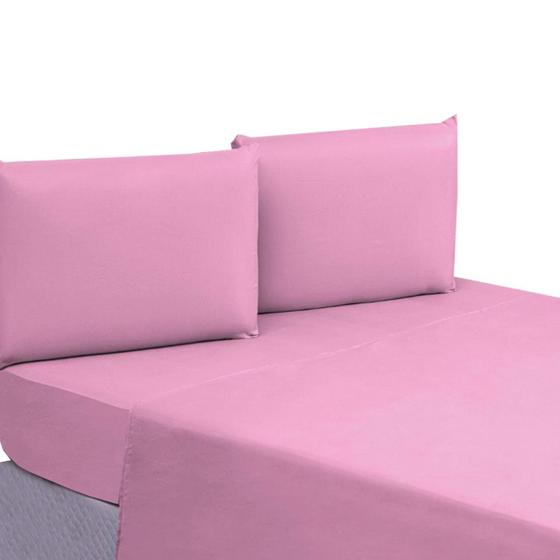 Imagem de Lençol Solteiro com Bainha Sem Elástico Linha GOLD 01 Peça Percal 200 Fios 100% Algodão Lindo ROSA