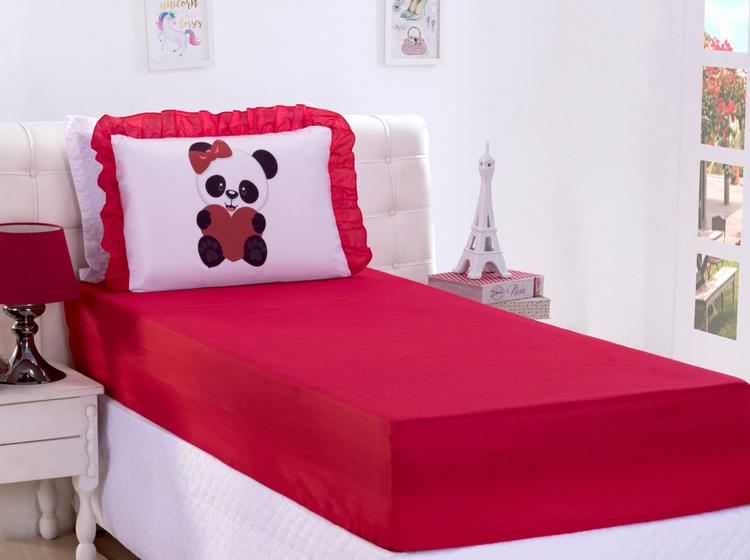 Imagem de Lencol Solteiro Infantil 2 Pçs estampado com Babadinho Cama Box