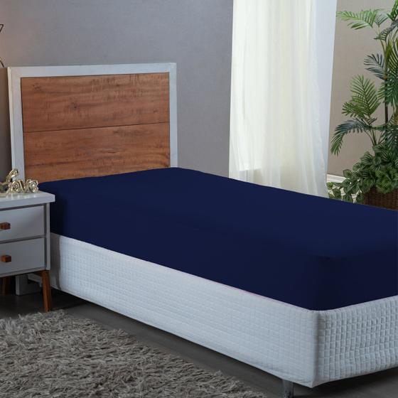 Imagem de Lençol Solteiro Liso Aveludado 400 Fios Cama Box com Elástico Avulso