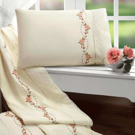 Imagem de Lencol Super Queen Size Elastico Daphane 100%Algodao Extra