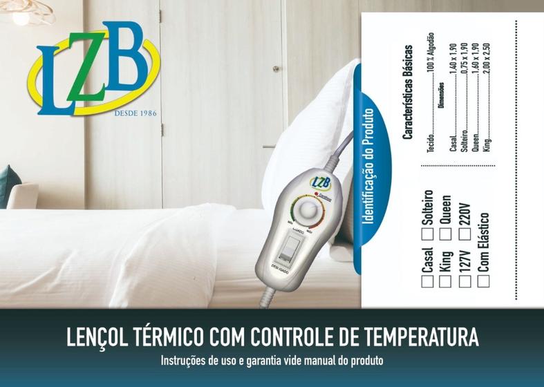 Imagem de Lençol Térmico Casal King Com 2 Controles 10 Temperaturas