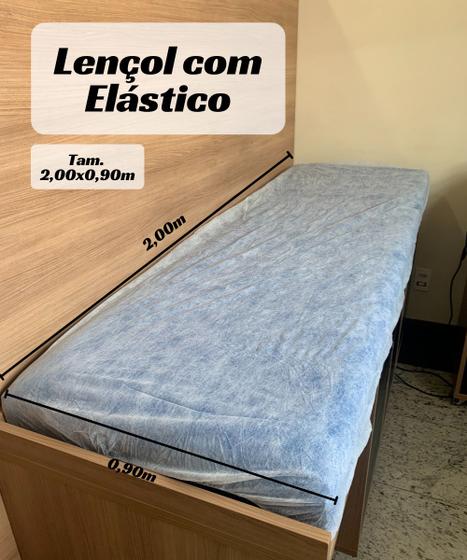Imagem de Lençol Tnt Descartável 2,00x0,90 Mts Branco Com Elástico 10un Aradesc
