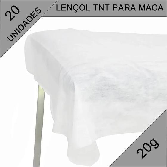 Imagem de Lençol Tnt Descartável P/ Maca Sem Elástico 200x90 C/20 Und