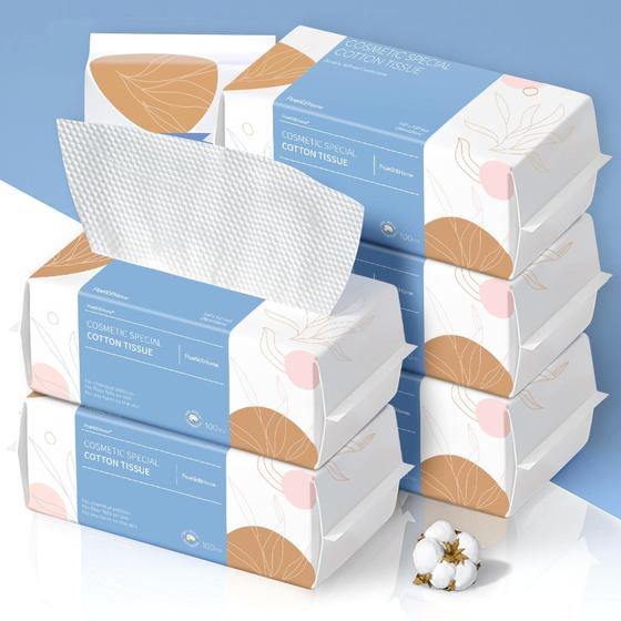 Imagem de Lenços de Algodão PoeticeHome Soft Dry Wipe - Pacote com 6 (600 Unidades)