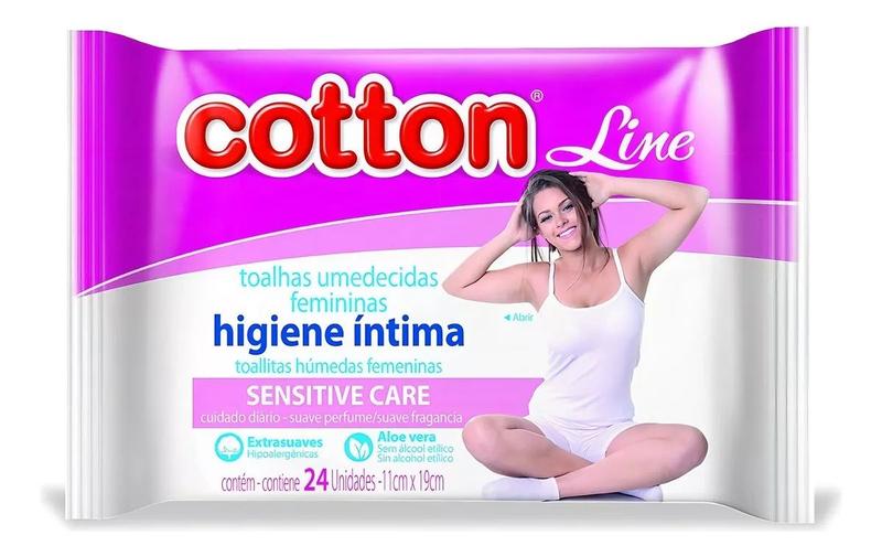 Imagem de Lenços Toalhas Umedecidas Feminino Higiene Intima 2 Pacotes Com  24un Cada