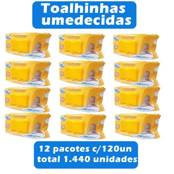 Imagem de Lenços Toalhinhas Umedecidas Upa Bebê tampa flip top 12 pacotes com 120 unidades - Wipex Brasil